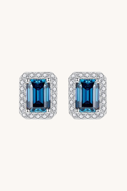 Indigo Moissanite Stud Earrings